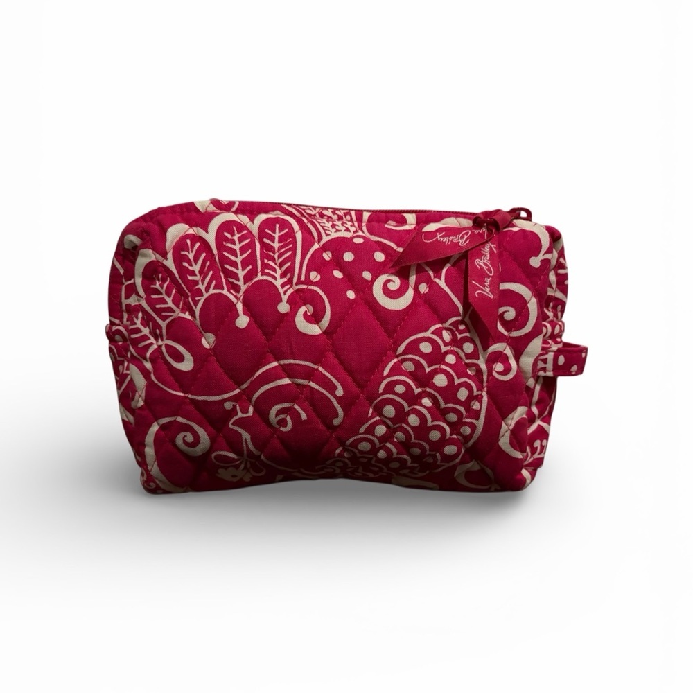 Vera Bradley Raspberry Pink Floral Quilted Cosmetic Bag